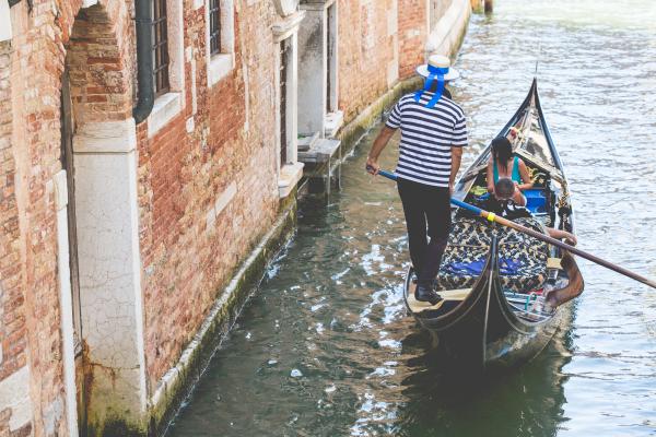 Gondelier Venetië Italië